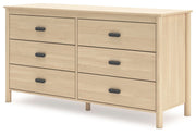 Cabinella Queen Platform Panel Bed, Dresser and Chest in Tan - PKG017301