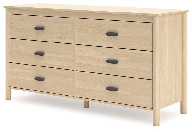 Cabinella Queen Platform Panel Bed, Dresser and Chest in Tan - PKG017301