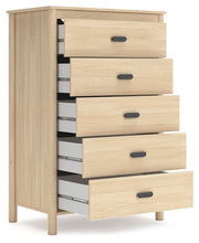 Cabinella Queen Platform Panel Bed, Dresser and Chest in Tan - PKG017301