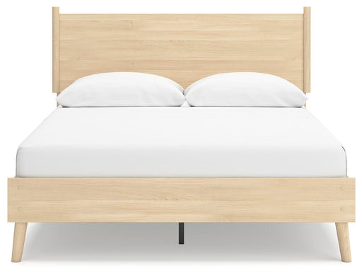 Cabinella Queen Platform Panel Bed, Dresser and Chest in Tan - PKG017301