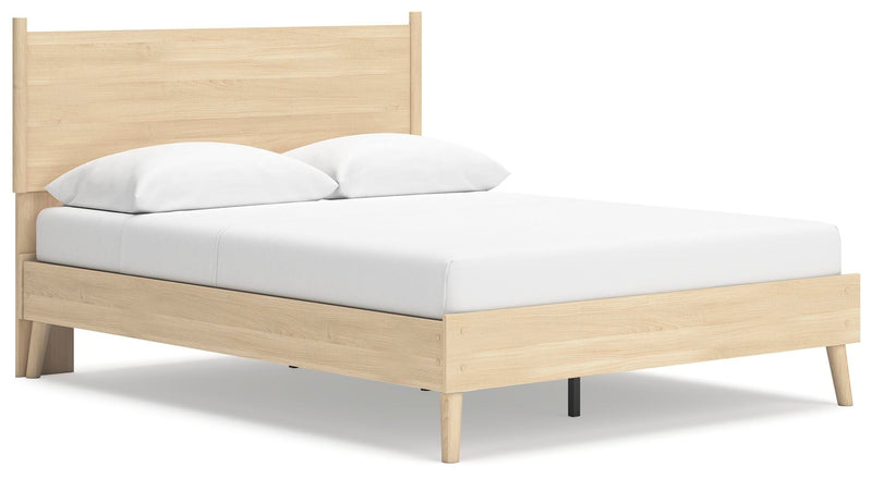 Cabinella Queen Platform Panel Bed, Dresser and Chest in Tan - PKG017301