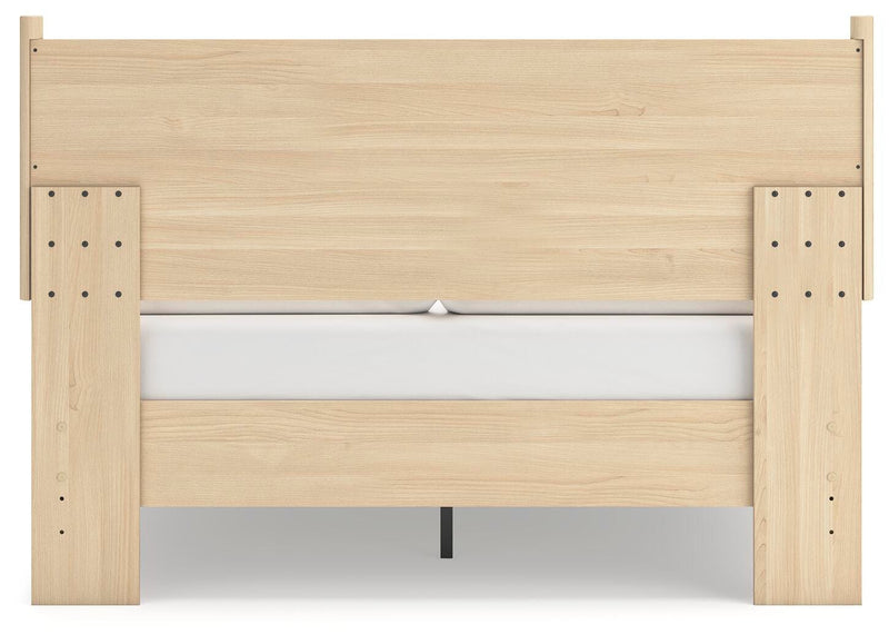 Cabinella Queen Platform Panel Bed, Dresser and Chest in Tan - PKG017301