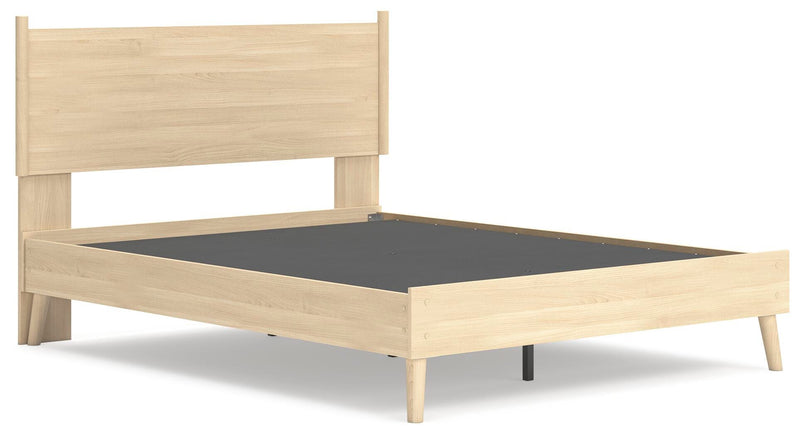 Cabinella Queen Platform Panel Bed, Dresser and Chest in Tan - PKG017301