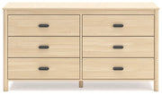 Cabinella Queen Platform Panel Bed, Dresser and Chest in Tan - PKG017301