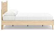 Cabinella Queen Platform Panel Bed with Dresser and 2 Nightstands in Tan - PKG017297