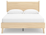 Cabinella Queen Platform Panel Bed with Dresser in Tan - PKG017296