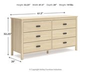 Cabinella Queen Platform Panel Bed with Dresser in Tan - PKG017296