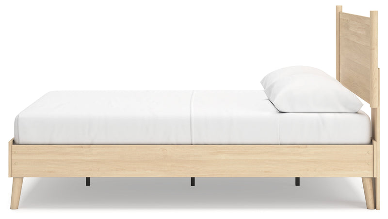 Cabinella Queen Platform Panel Bed with Dresser in Tan - PKG017296