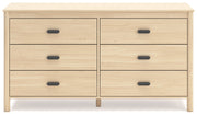 Cabinella Queen Platform Panel Bed with Dresser in Tan - PKG017296