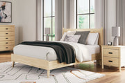 Cabinella Tan Queen Platform Panel Bed - Gate FurnitureQueen Bed