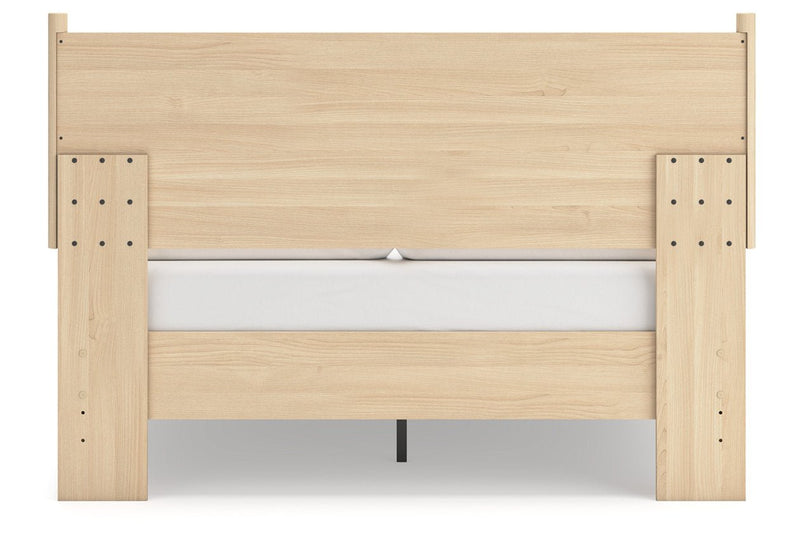 Cabinella Tan Queen Platform Panel Bed - Gate FurnitureQueen Bed