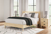 Cabinella Tan Queen Platform Panel Bed - Gate FurnitureQueen Bed