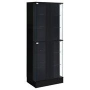 Cabra 4-door LED Curio Display Cabinet Black High Gloss - 950398