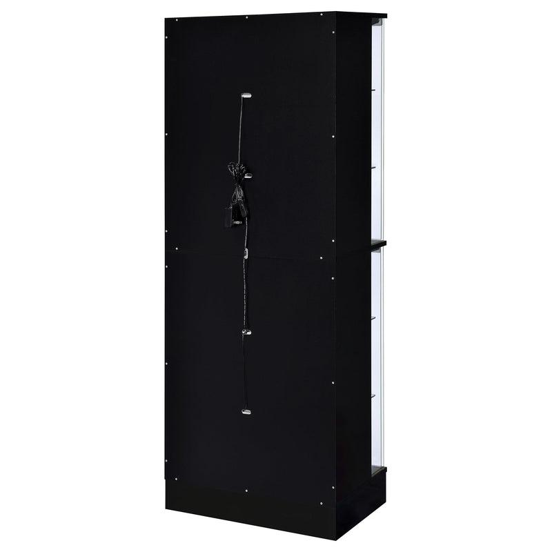 Cabra 4-door LED Curio Display Cabinet Black High Gloss - 950398