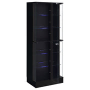 Cabra 4-door LED Curio Display Cabinet Black High Gloss - 950398