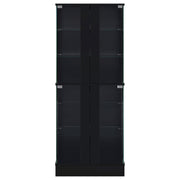 Cabra 4-door LED Curio Display Cabinet Black High Gloss - 950398