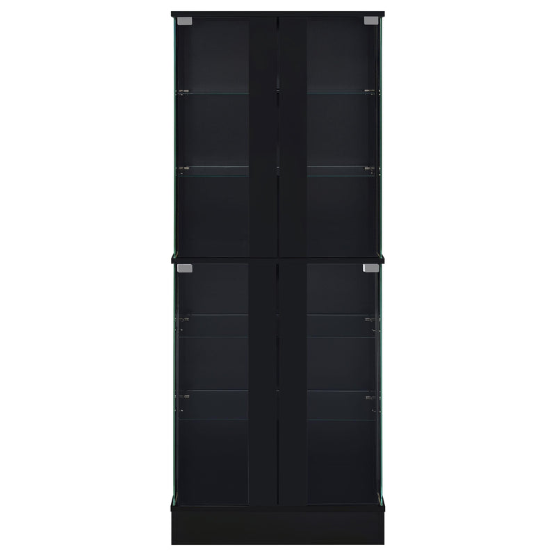 Cabra 4-door LED Curio Display Cabinet Black High Gloss - 950398