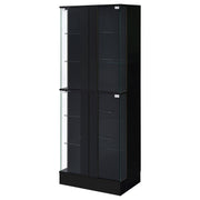 Cabra 4-door LED Curio Display Cabinet Black High Gloss - 950398