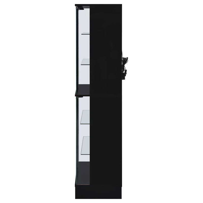 Cabra 4-door LED Curio Display Cabinet Black High Gloss - 950398
