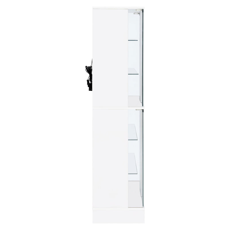 Cabra 4-door LED Curio Display Cabinet White High Gloss - 950397