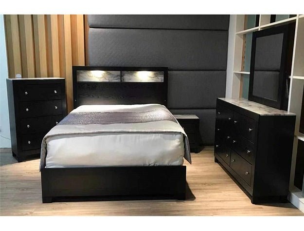 Cadence Black LED Panel Bedroom Set - Gate FurnitureBedroom Set