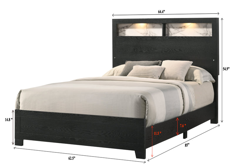 Cadence Black LED Panel Bedroom Set - Gate FurnitureBedroom Set