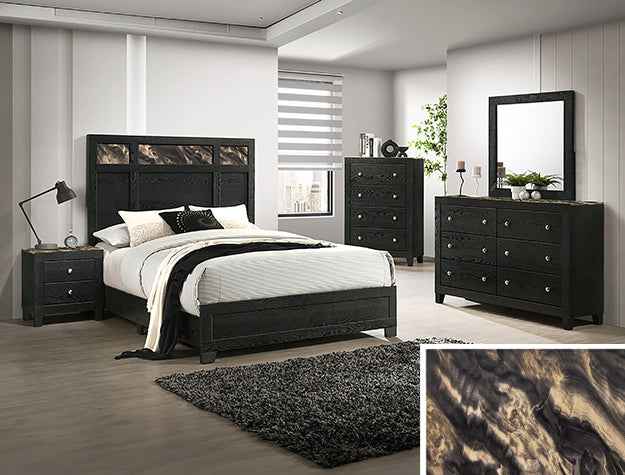 Cadence Night Stand-Black Gold - B4515-2