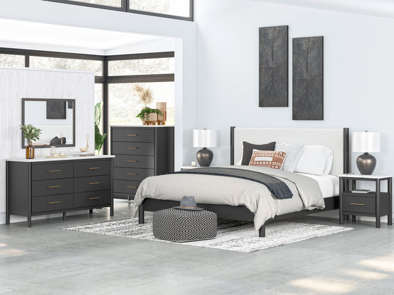 Cadmori Black/White Upholstered Panel Bedroom Set - Gate FurnitureBedroom Set