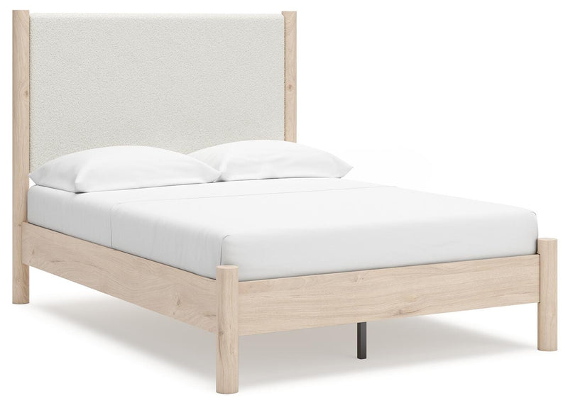 Cadmori Full Upholstered Panel Bed, Dresser and Mirror - B2615B9