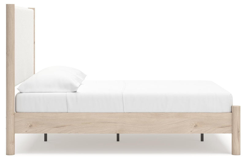 Cadmori Full Upholstered Panel Bed, Dresser and Mirror - B2615B9