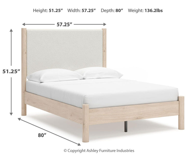 Cadmori Full Upholstered Panel Bed, Dresser and Mirror - B2615B9
