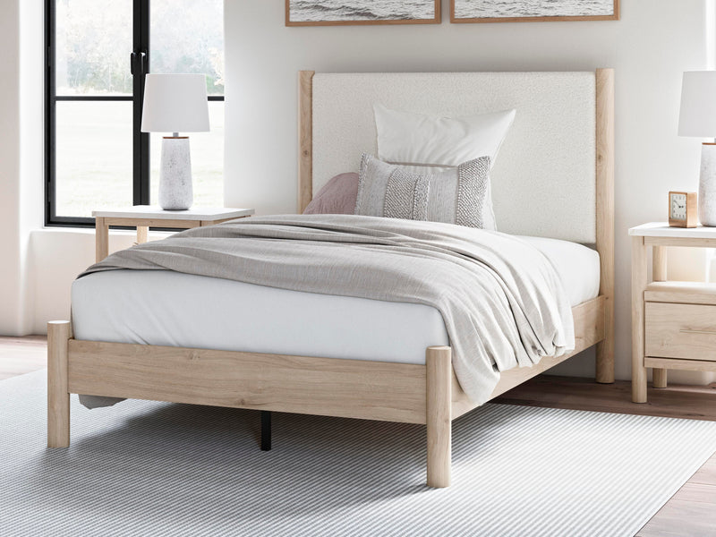 Cadmori Full Upholstered Panel Bed, Dresser and Mirror - B2615B9