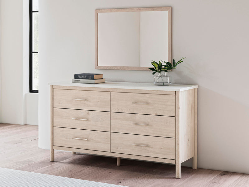 Cadmori Full Upholstered Panel Bed, Dresser and Mirror - B2615B9