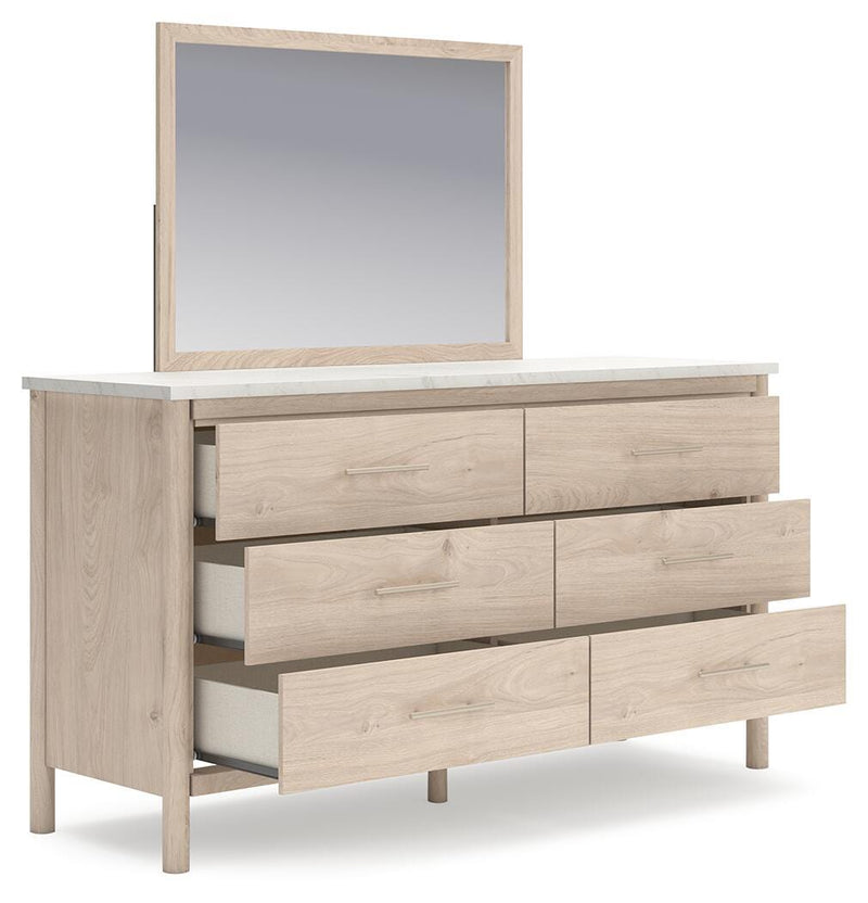 Cadmori Full Upholstered Panel Bed, Dresser and Mirror - B2615B9