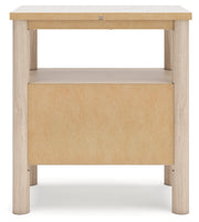 Cadmori Queen Upholstered Panel Bed with 2 Nightstands in Two-tone from Ashley - Luna Furniture