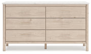Cadmori Queen Upholstered Panel Bed with Dresser and 2 Nightstands in Two-tone from Ashley - Luna Furniture