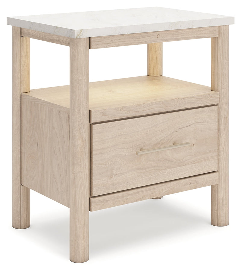 Cadmori Queen Upholstered Panel Bed with Dresser and 2 Nightstands in Two-tone from Ashley - Luna Furniture