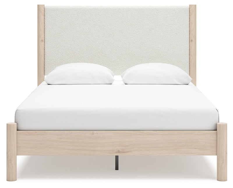 Cadmori Queen Upholstered Panel Bed with Dresser in Two-tone from Ashley - Luna Furniture