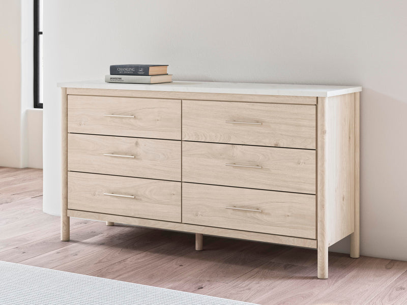 Cadmori Tan King Panel Bed, Dresser and 2 Nightstands - B2615B24