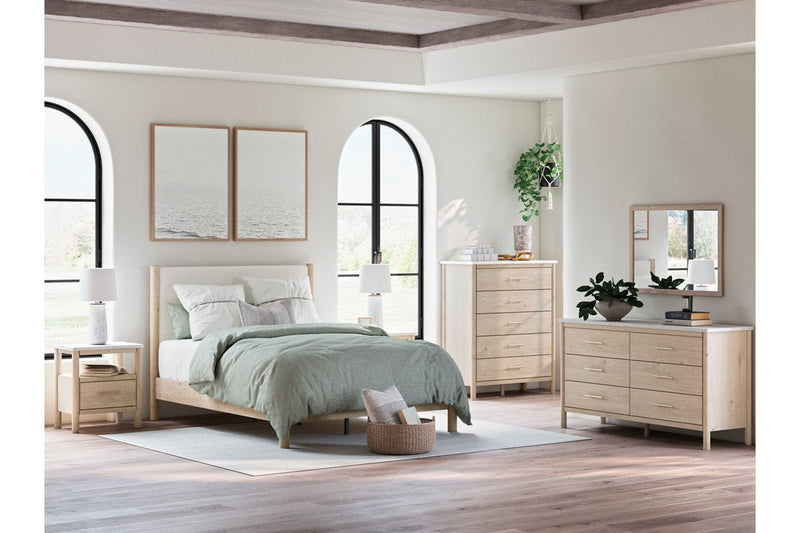 Cadmori Two - tone Queen Upholstered Platform Bed - Gate FurnitureQueen Bed