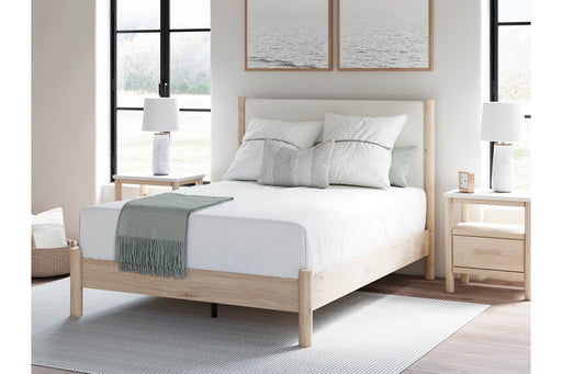 Cadmori Two - tone Queen Upholstered Platform Bed - Gate FurnitureQueen Bed