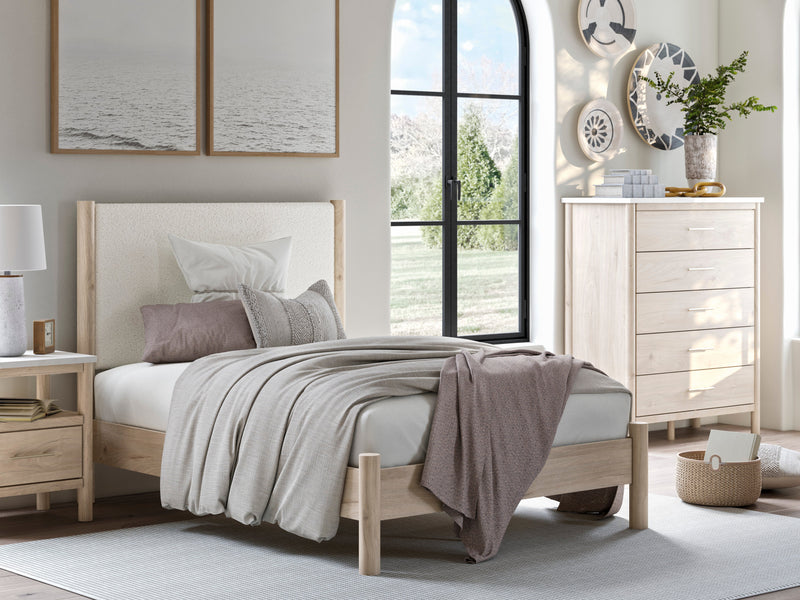 Cadmori Two - tone Upholstered Panel Bedroom Set - Gate FurnitureBedroom Set