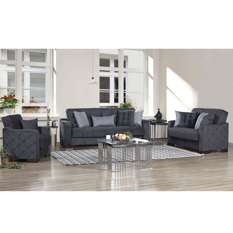 Cairo 63 in. Convertible Sleeper Loveseat in Grey with Storage - Gate FurnitureLoveseat