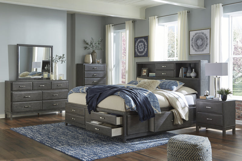 Caitbrook Gray Bookcase Storage Bedroom Set - Gate FurnitureBedroom Set