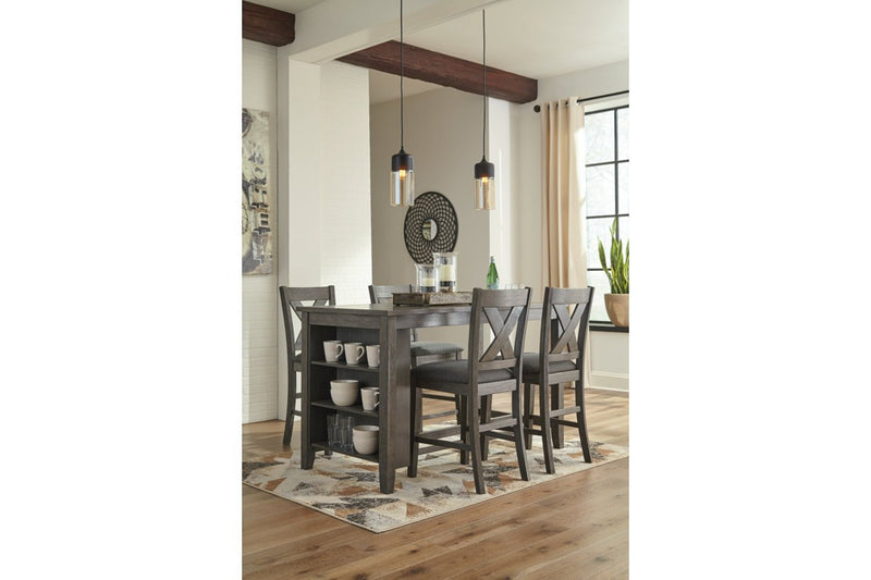 Caitbrook Gray Counter Height Upholstered Bar Stool (Set of 2) - Gate FurnitureBarstool