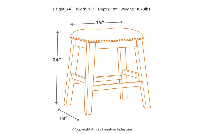 Caitbrook Gray Counter Height Upholstered Bar Stool (Set of 2) - Gate FurnitureBarstool