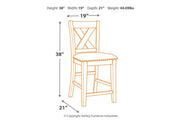 Caitbrook Gray Counter Height Upholstered Bar Stool (Set of 2) - Gate FurnitureBarstool