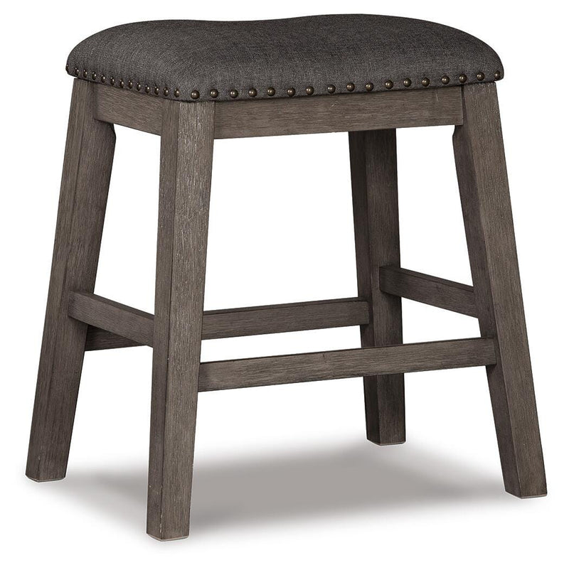 Caitbrook Gray Counter Height Upholstered Bar Stool (Set of 2) - D388-024X2