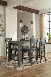 Caitbrook Gray Counter Height Upholstered Bar Stool (Set of 2) - D388-124X2