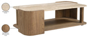 Calabria Genuine Marble And Oak Wood Coffee Table in Brown - 77045Brown-CT